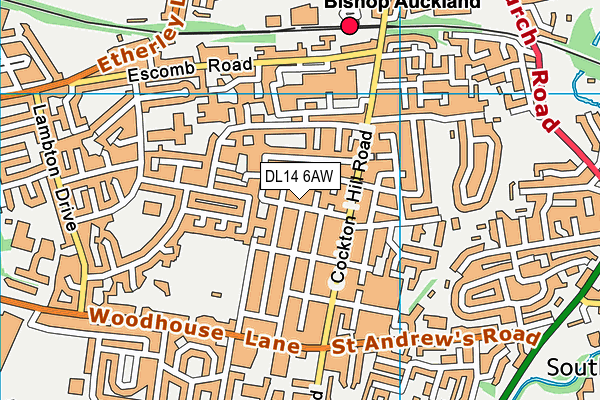 DL14 6AW map - OS VectorMap District (Ordnance Survey)