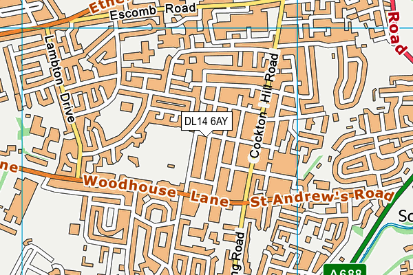 DL14 6AY map - OS VectorMap District (Ordnance Survey)