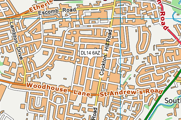 DL14 6AZ map - OS VectorMap District (Ordnance Survey)