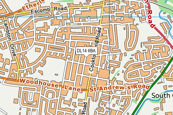 DL14 6BA map - OS VectorMap District (Ordnance Survey)