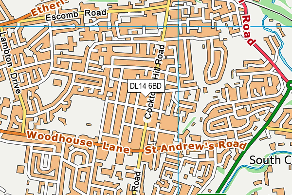 DL14 6BD map - OS VectorMap District (Ordnance Survey)
