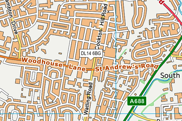 DL14 6BG map - OS VectorMap District (Ordnance Survey)