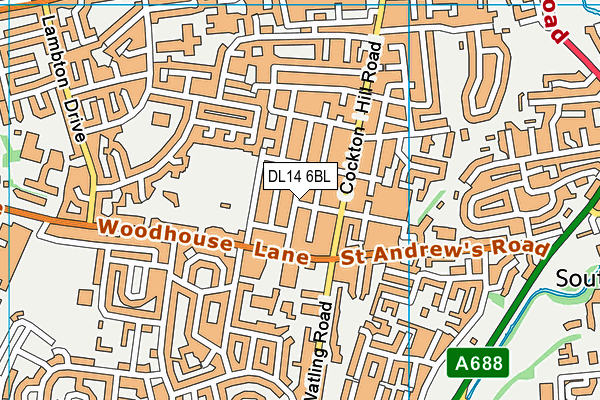 DL14 6BL map - OS VectorMap District (Ordnance Survey)