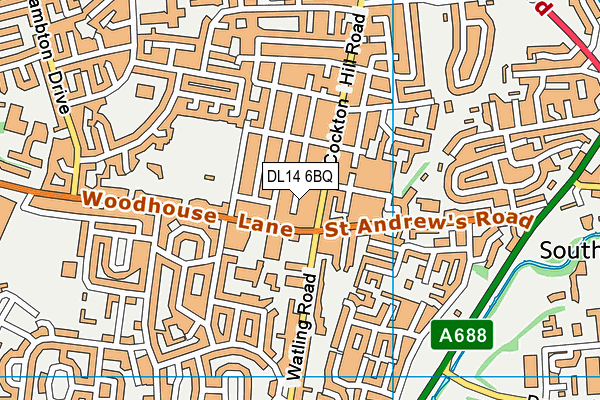 DL14 6BQ map - OS VectorMap District (Ordnance Survey)