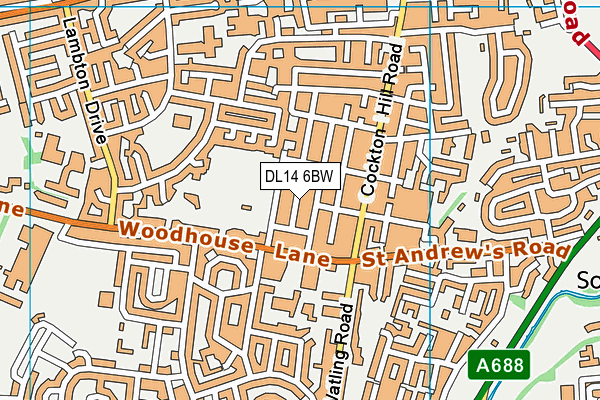 DL14 6BW map - OS VectorMap District (Ordnance Survey)