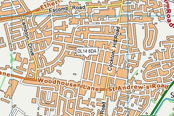 DL14 6DA map - OS VectorMap District (Ordnance Survey)
