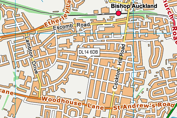 DL14 6DB map - OS VectorMap District (Ordnance Survey)
