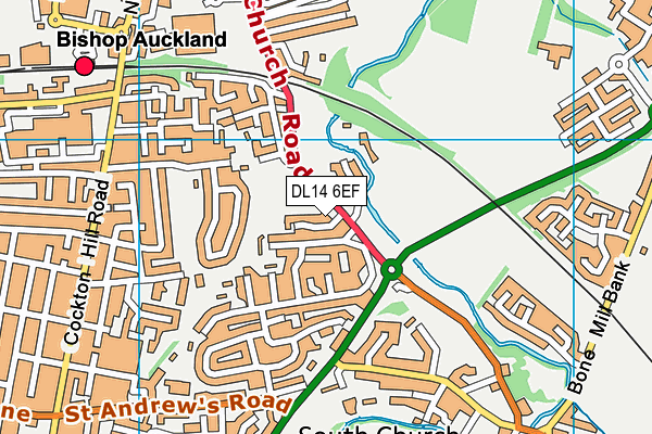 DL14 6EF map - OS VectorMap District (Ordnance Survey)