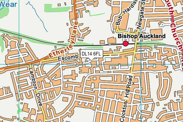 DL14 6FL map - OS VectorMap District (Ordnance Survey)
