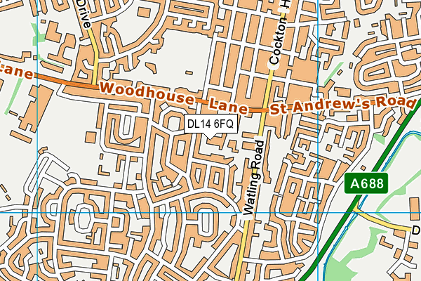 DL14 6FQ map - OS VectorMap District (Ordnance Survey)