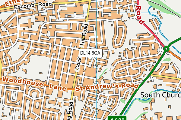 DL14 6GA map - OS VectorMap District (Ordnance Survey)