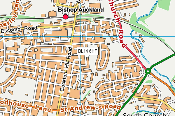 DL14 6HF map - OS VectorMap District (Ordnance Survey)