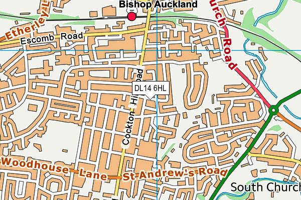 DL14 6HL map - OS VectorMap District (Ordnance Survey)