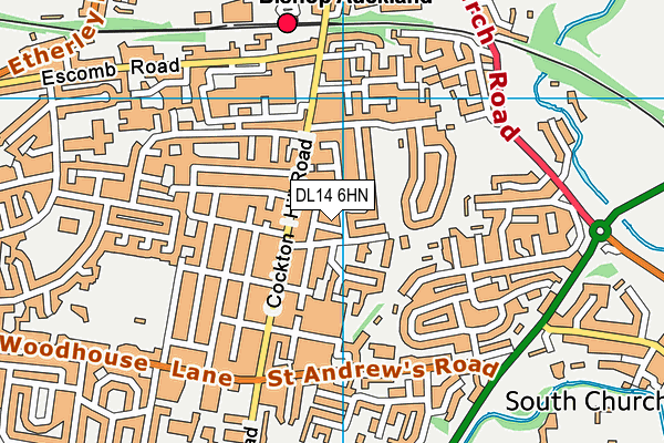 DL14 6HN map - OS VectorMap District (Ordnance Survey)