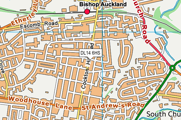 DL14 6HS map - OS VectorMap District (Ordnance Survey)