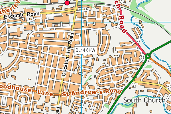 Cockton Hill Infant School map (DL14 6HW) - OS VectorMap District (Ordnance Survey)