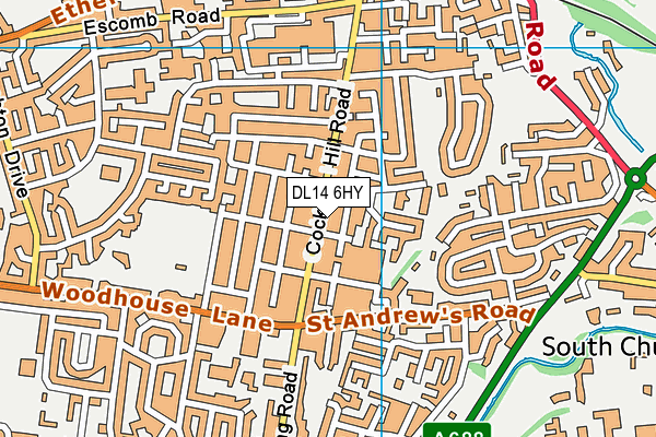DL14 6HY map - OS VectorMap District (Ordnance Survey)
