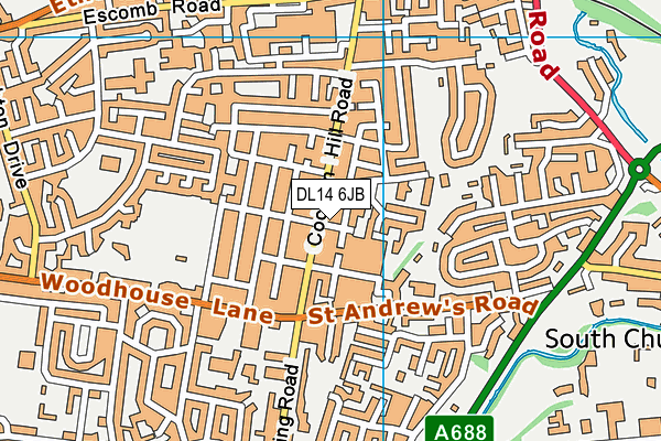 DL14 6JB map - OS VectorMap District (Ordnance Survey)