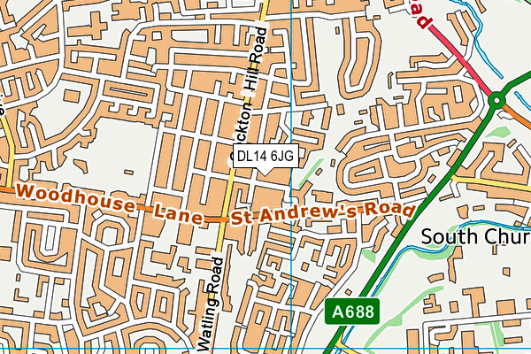DL14 6JG map - OS VectorMap District (Ordnance Survey)