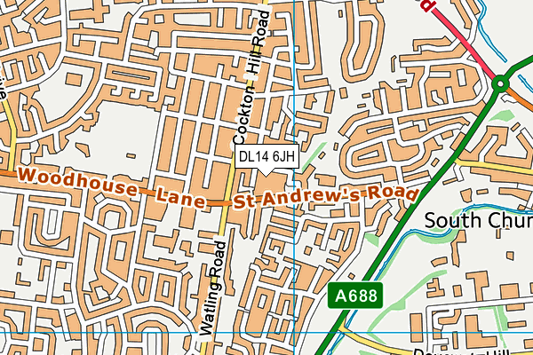 DL14 6JH map - OS VectorMap District (Ordnance Survey)