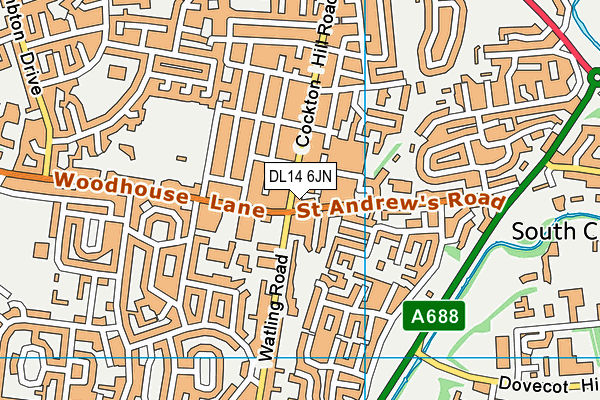 DL14 6JN map - OS VectorMap District (Ordnance Survey)
