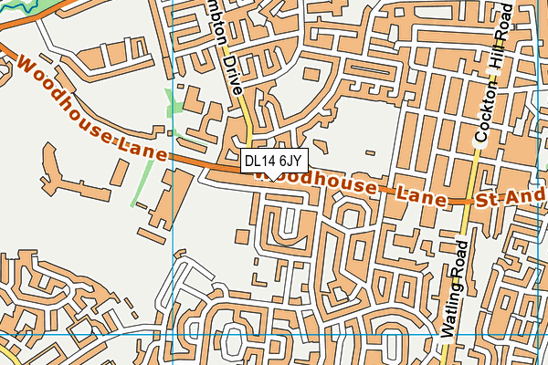 DL14 6JY map - OS VectorMap District (Ordnance Survey)