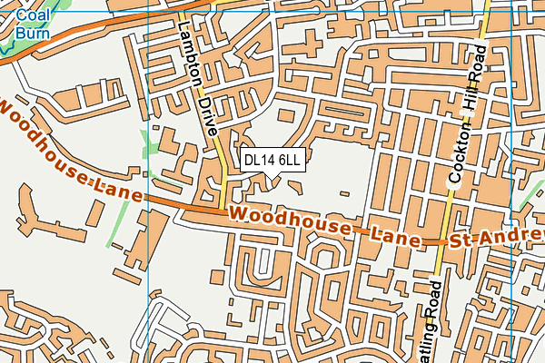 DL14 6LL map - OS VectorMap District (Ordnance Survey)