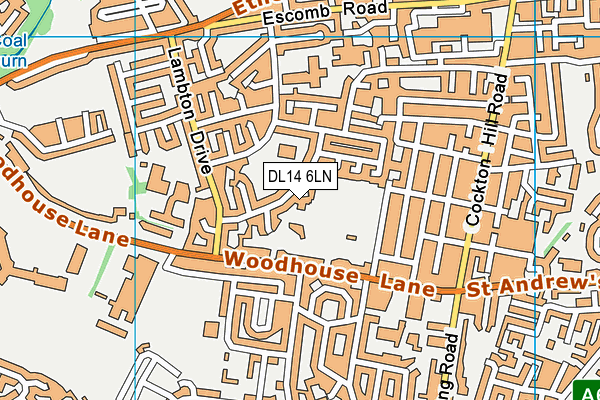DL14 6LN map - OS VectorMap District (Ordnance Survey)