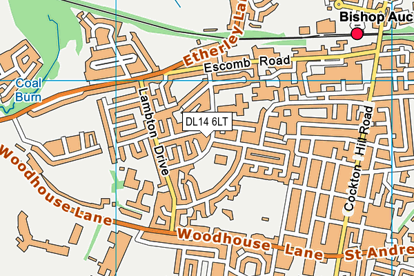 DL14 6LT map - OS VectorMap District (Ordnance Survey)