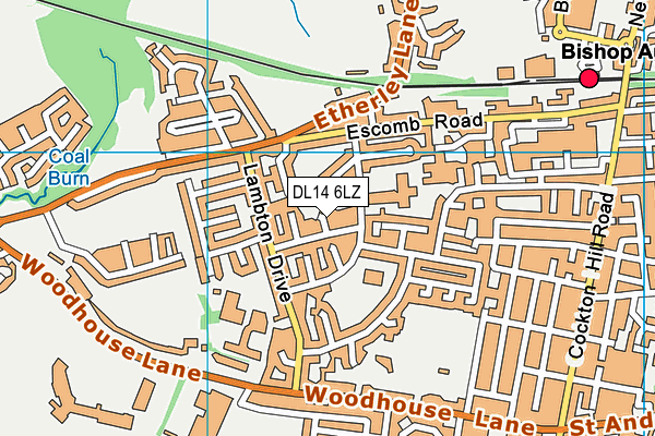 DL14 6LZ map - OS VectorMap District (Ordnance Survey)
