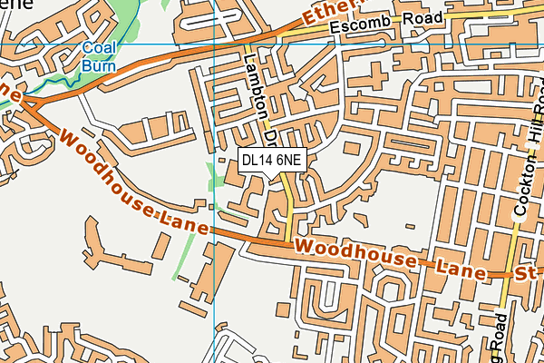 DL14 6NE map - OS VectorMap District (Ordnance Survey)