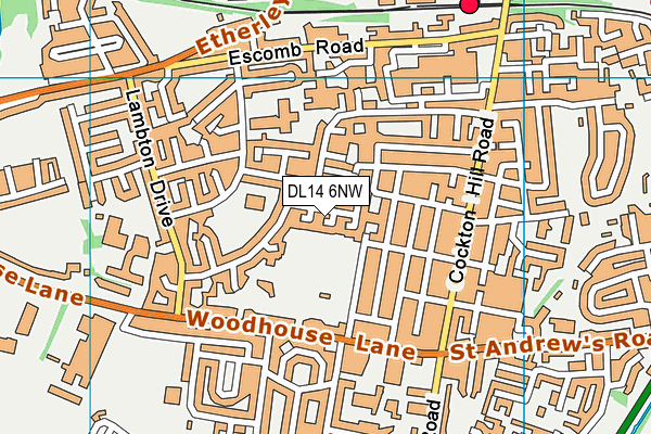 DL14 6NW map - OS VectorMap District (Ordnance Survey)