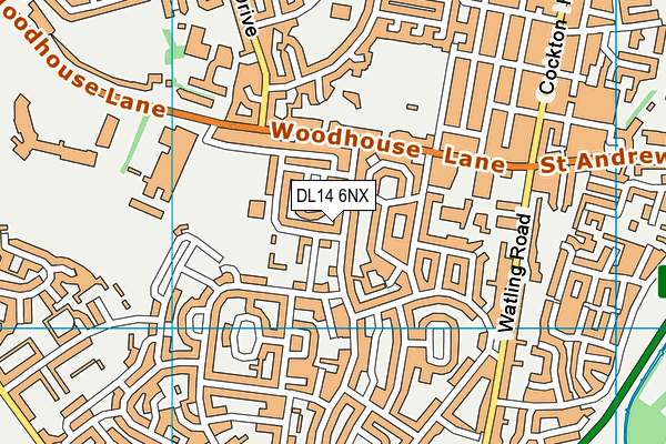 DL14 6NX map - OS VectorMap District (Ordnance Survey)