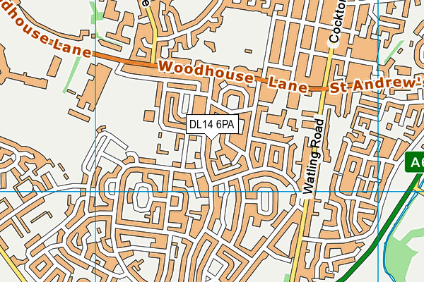 DL14 6PA map - OS VectorMap District (Ordnance Survey)
