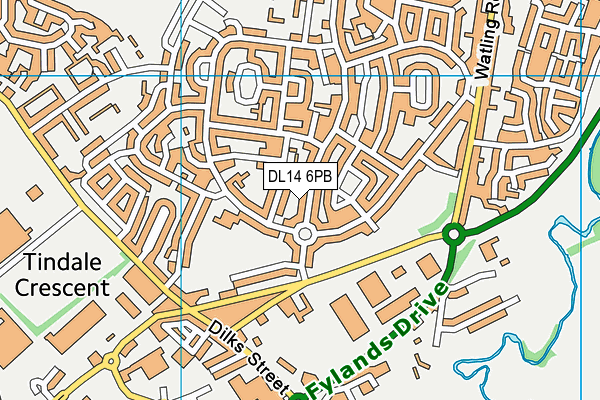 DL14 6PB map - OS VectorMap District (Ordnance Survey)