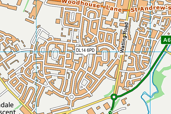 DL14 6PD map - OS VectorMap District (Ordnance Survey)