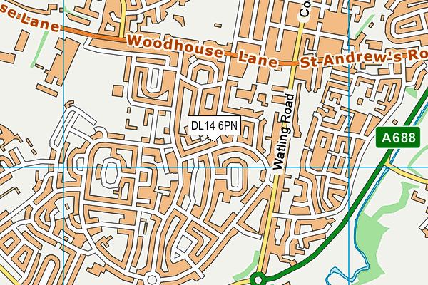 DL14 6PN map - OS VectorMap District (Ordnance Survey)
