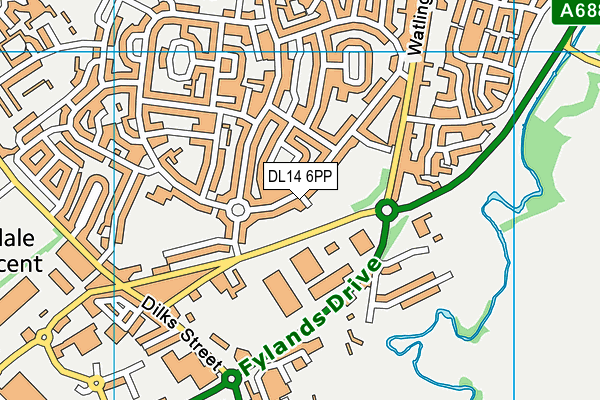 DL14 6PP map - OS VectorMap District (Ordnance Survey)
