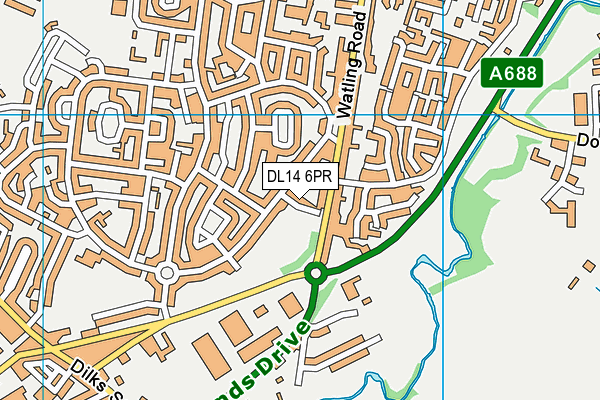 DL14 6PR map - OS VectorMap District (Ordnance Survey)