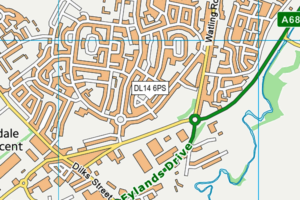 DL14 6PS map - OS VectorMap District (Ordnance Survey)