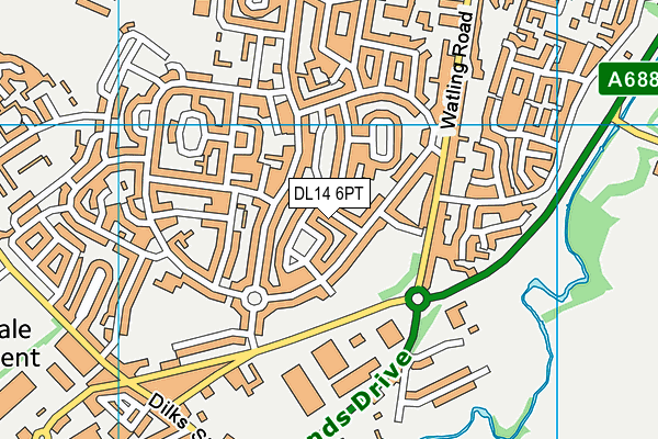 DL14 6PT map - OS VectorMap District (Ordnance Survey)