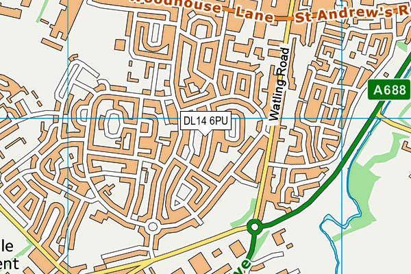 DL14 6PU map - OS VectorMap District (Ordnance Survey)