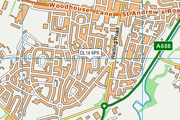 DL14 6PX map - OS VectorMap District (Ordnance Survey)