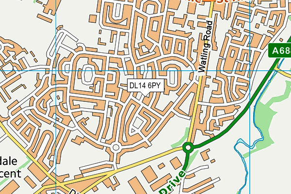 DL14 6PY map - OS VectorMap District (Ordnance Survey)