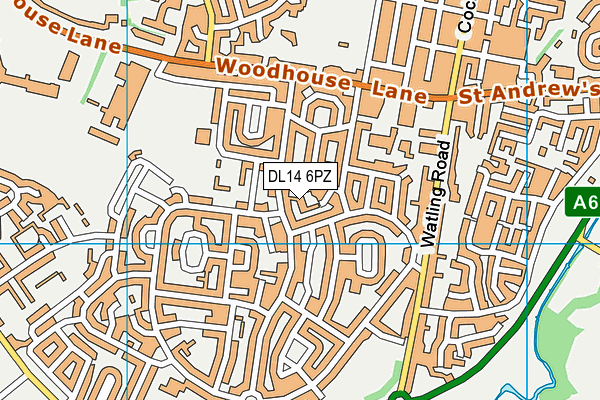 DL14 6PZ map - OS VectorMap District (Ordnance Survey)