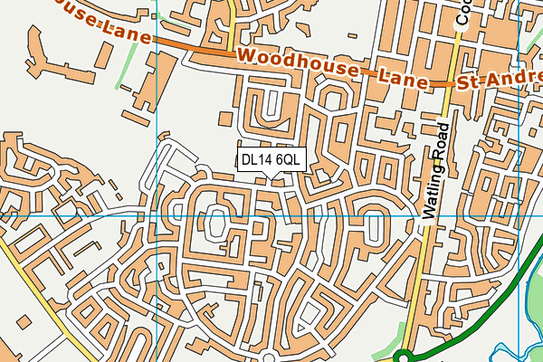 DL14 6QL map - OS VectorMap District (Ordnance Survey)