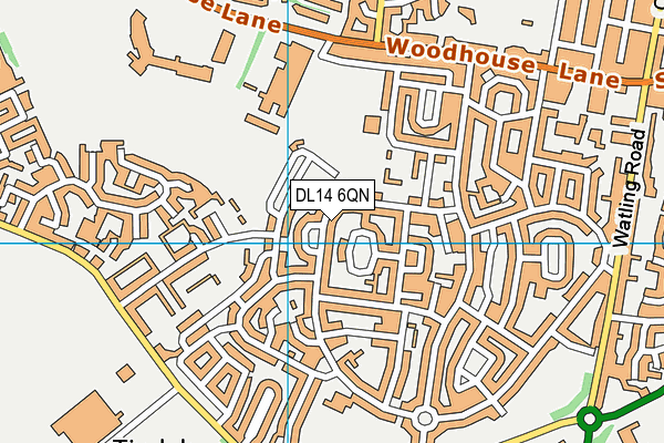 DL14 6QN map - OS VectorMap District (Ordnance Survey)