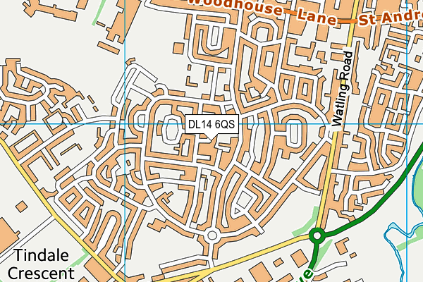 DL14 6QS map - OS VectorMap District (Ordnance Survey)