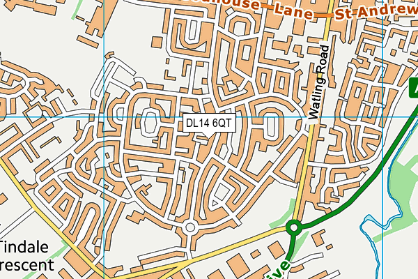 DL14 6QT map - OS VectorMap District (Ordnance Survey)