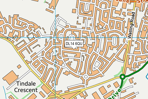 DL14 6QU map - OS VectorMap District (Ordnance Survey)
